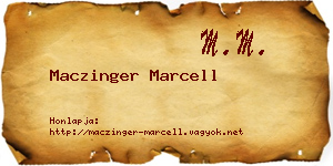 Maczinger Marcell névjegykártya
