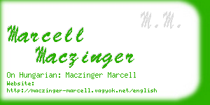 marcell maczinger business card